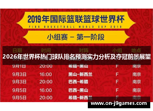 2026年世界杯热门球队排名预测实力分析及夺冠前景展望